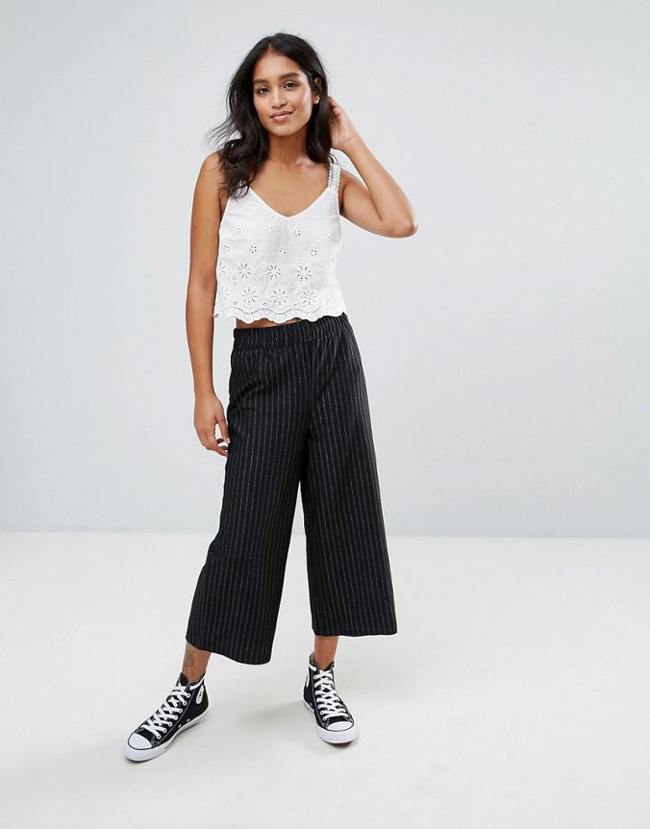 Only Sezin Striped Culottes - Black