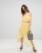 Crescent Polka Dot Skirt And Top Co-ord - Yellow