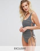 Wolf & Whistle Lattice Side Swimsuit B-f Cup - Black