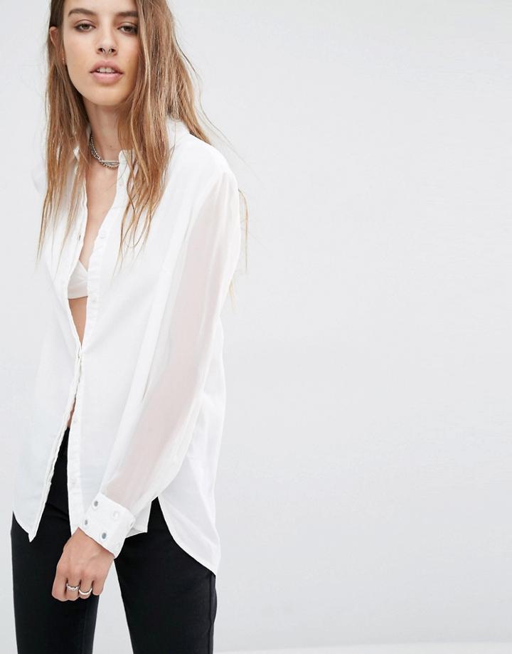 Religion Shirt With Mirror Embelishment - White