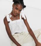 Collusion Eyelet Tie Strap Cami-white