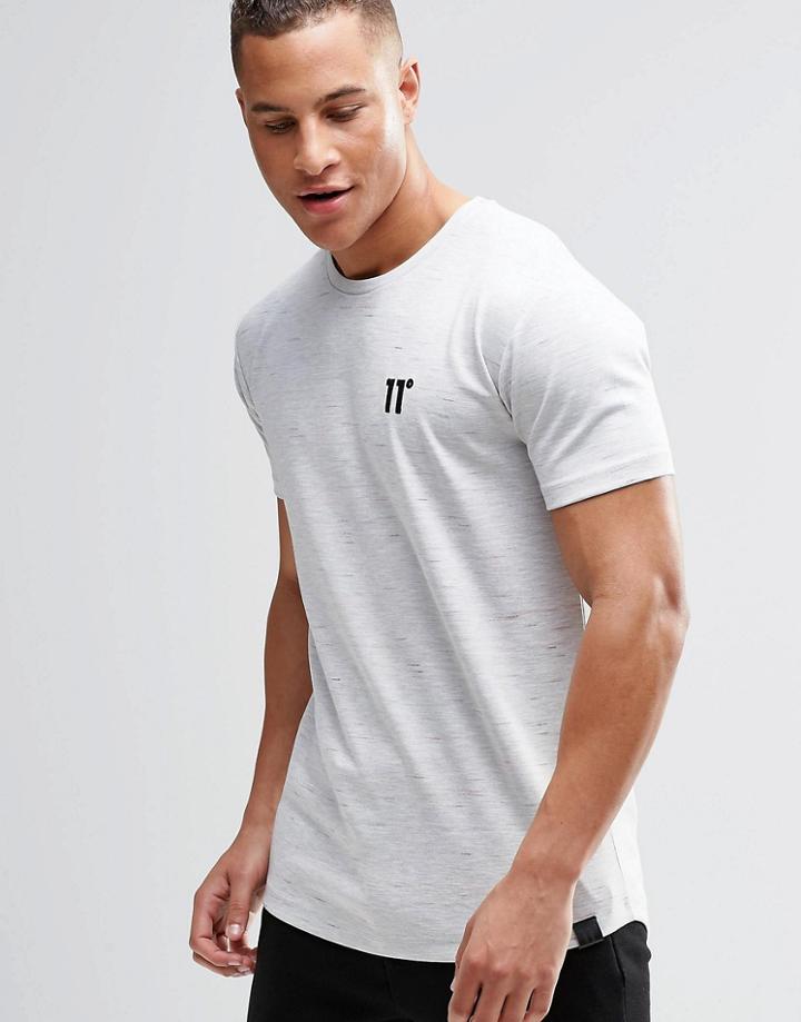 11 Degrees Speckled T-shirt With Logo - Gray