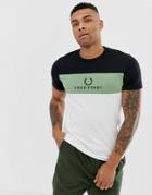 Fred Perry Panel Logo T-shirt In Black - Black
