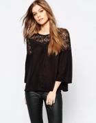 Vila Dasi 3/4 Sleeve Top - Black