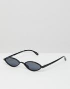 Asos Design Slim Oval Sunglasses - Black