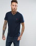 Abercrombie & Fitch Slim Fit T-shirt Pop Icon V-neck In Navy - Navy
