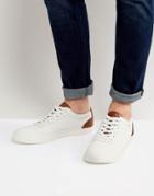 Asos Sneakers In White With Tan Brouge Detail - White