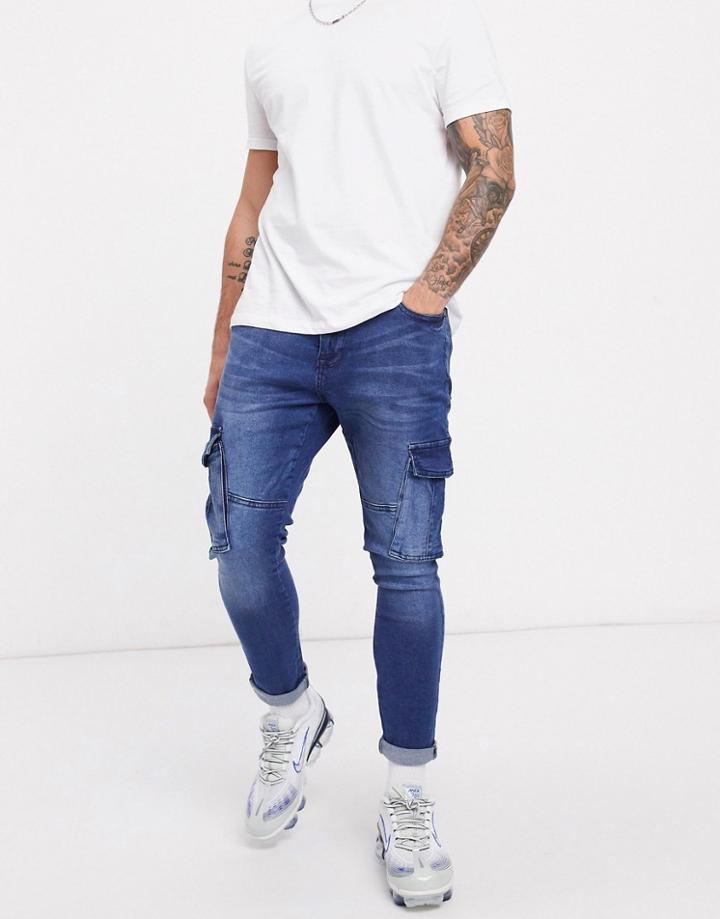 Night Addict Denim Slim Jeans In Blue