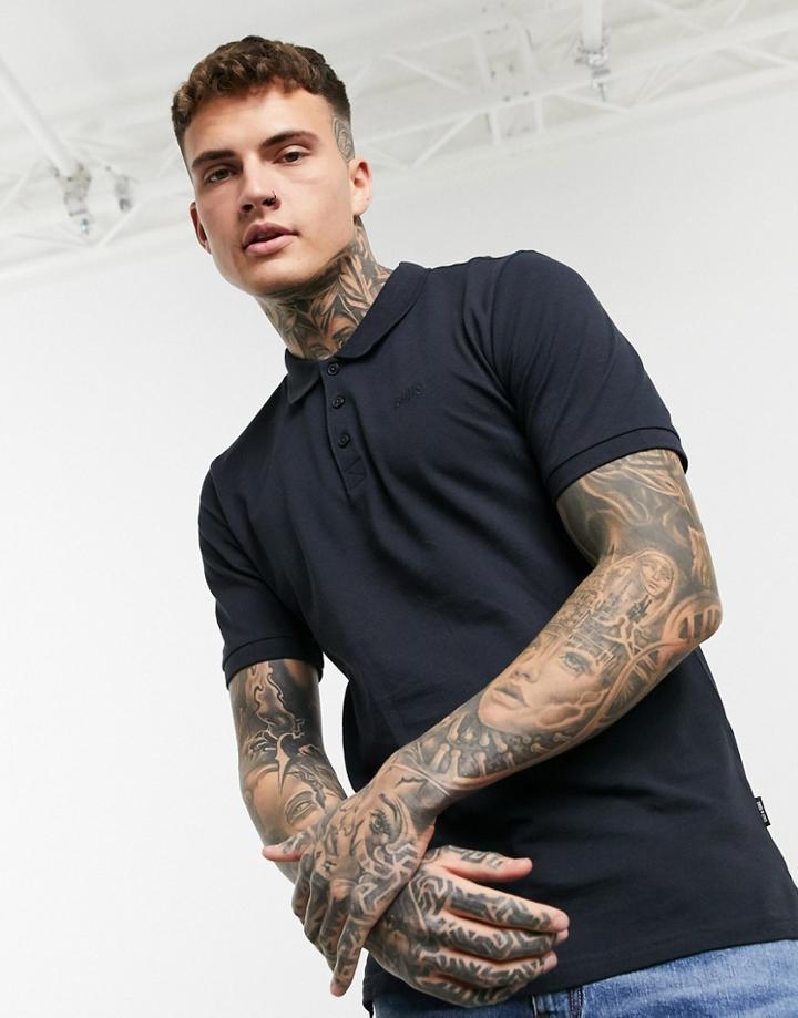 Only & Sons Slim Fit Pique Logo Polo In Navy