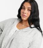 M Lounge Curve Relaxed Maxi Cardigan With Hood-grey