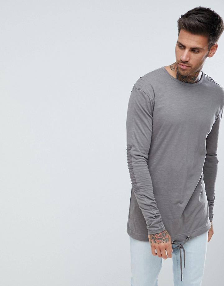 Ringspun Rib Long Sleeve Top - Gray