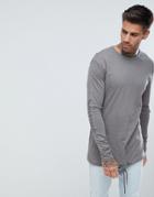 Ringspun Rib Long Sleeve Top - Gray