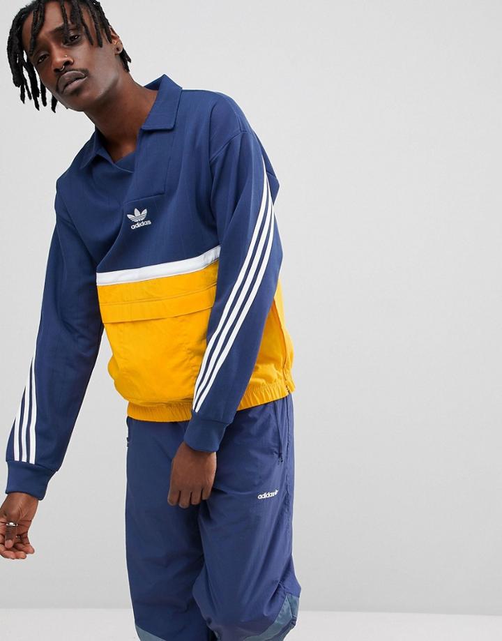 Adidas Originals Nova Pullover Track Jacket In Navy Ce4811 - Navy