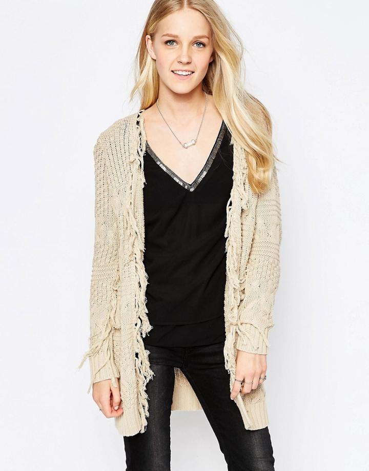 Vila Rawna Shaggy Texture Cardigan - Pink