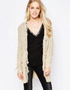 Vila Rawna Shaggy Texture Cardigan - Pink