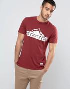 Penfield Mountain Logo T-shirt Regular Fit In Burgundy - Red