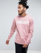 Carhartt Wip Long Sleeve College Regular Fit T-shirt - Pink