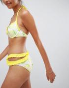 Vero Moda Ruffle Bikini Bottom With Cut Out - Multi