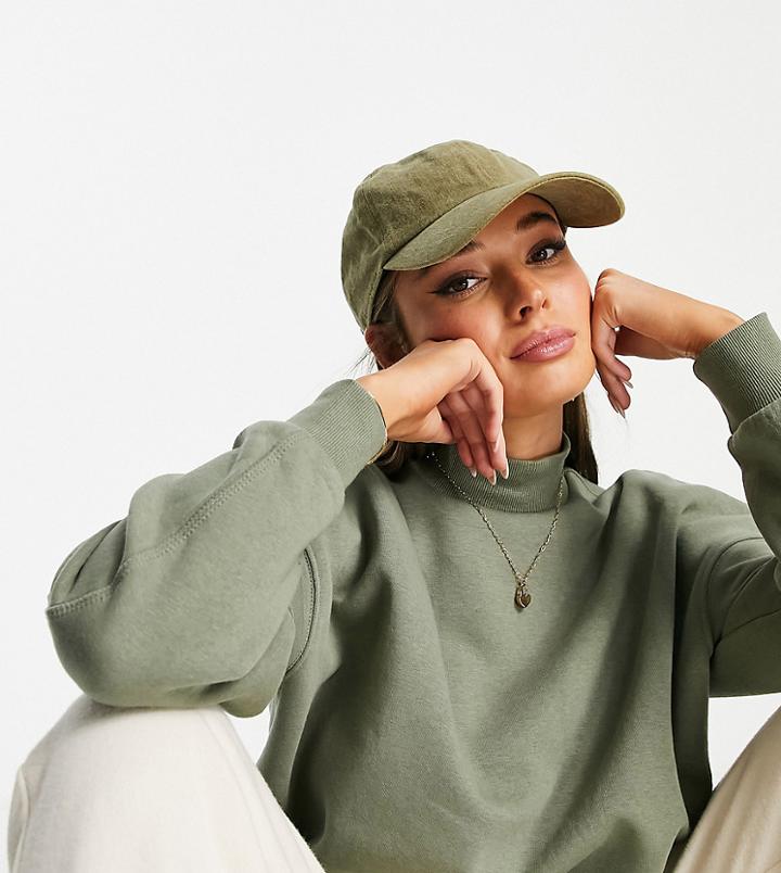 Stradivarius High Neck Sweat In Sage Green