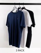 Farah Benteen 3 Pack Lounge T-shirt In Blue-blues