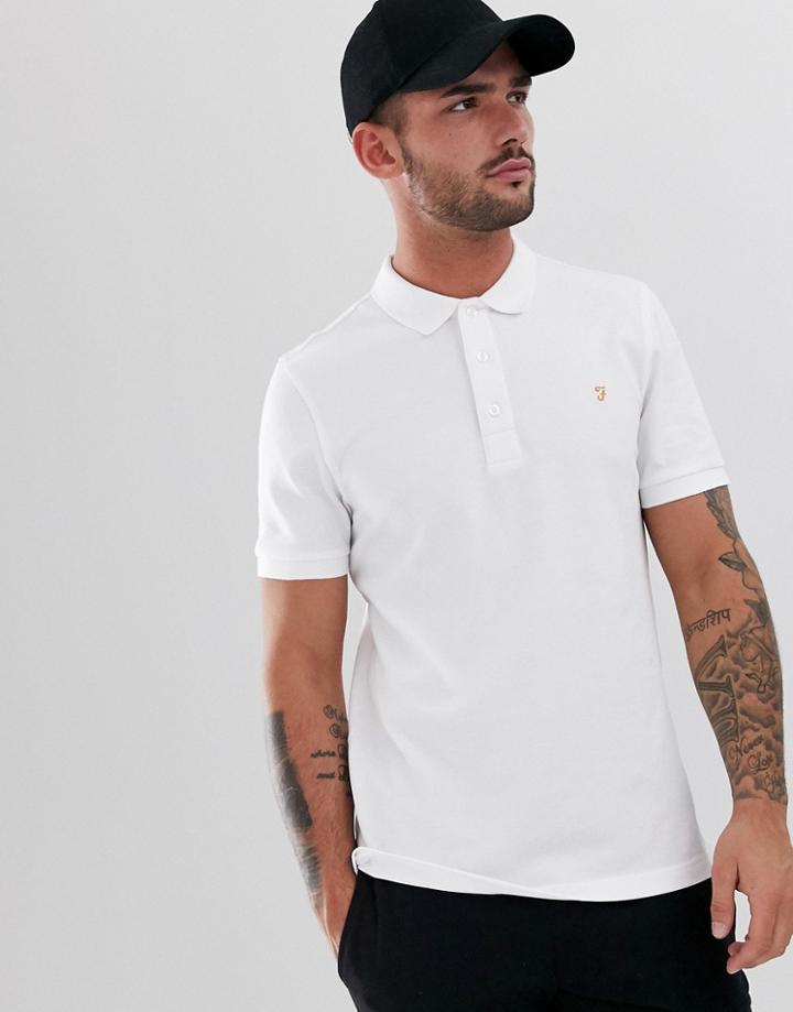 Farah Blanes Pique Polo In White