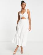 Parallel Lines Cut Out Maxi Dress In Cream-white