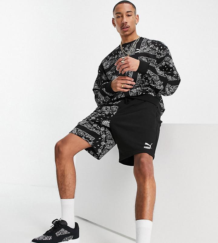 Puma Off Beat Paisley Shorts In Black