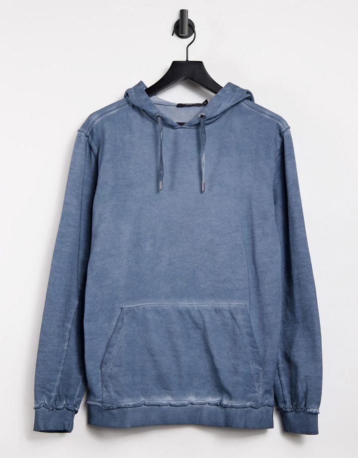 Bolongaro Trevor Raw Edge Washed Hoodie-blues