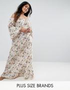 Rage Plus Floral Off Shoulder Oversized Maxi Dress - Multi