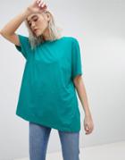 Asos Design Super Oversized T-shirt With Kimono Sleeve - Green