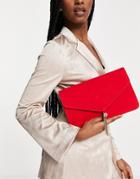 Asos Design Tassel Clutch Bag In Red