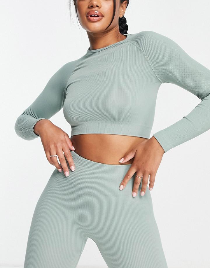 Hiit Seamless Top With Long Sleeve In Lilypad-green