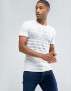 Only & Sons T-shirt With Reverse Stripe Print - White
