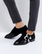 Asos Misdemeanor Premium Leather Monk Shoes - Black