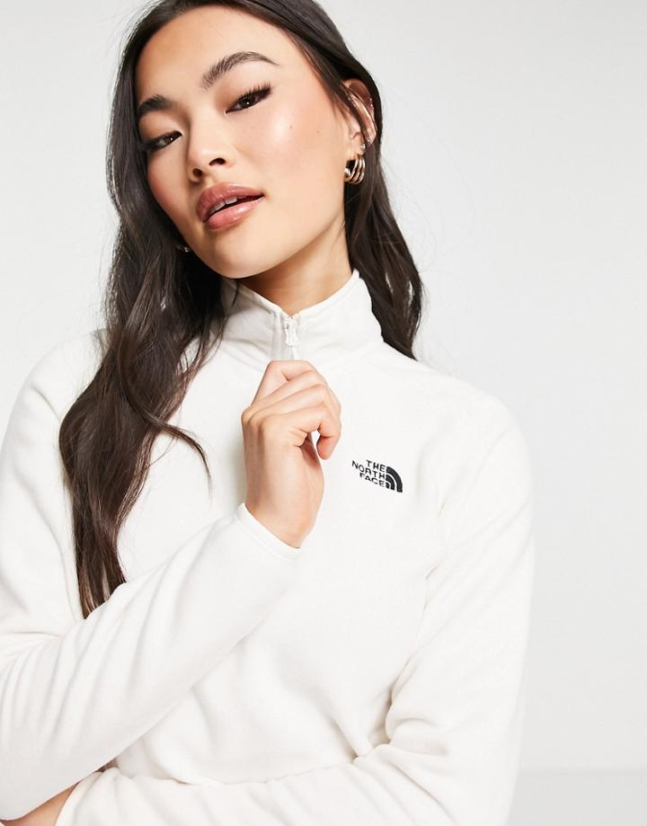 The North Face 100 Glacier 1/4 Zip Fleece In Off White