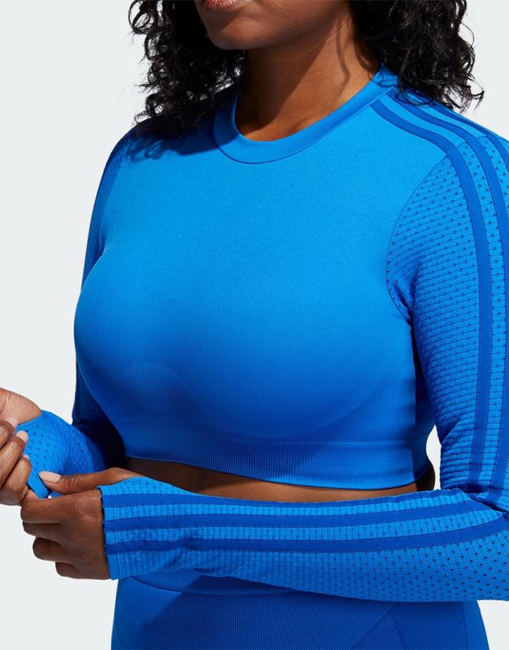 Adidas Originals X Ivy Park Crop Top In Blue-blues