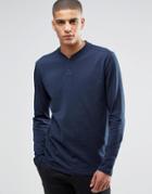 Selected Homme Long Sleeve Top With Baseball Collar - Navy