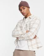 New Look Check Shirt In Ecru-white