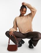 Na-kd X Rianne Meijer Velour Sweater In Beige - Part Of A Set-neutral