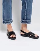 Truffle Collection Easy Flat Sandal - Black