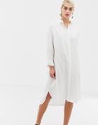 Selected Kea Midi Shirt Dress - White