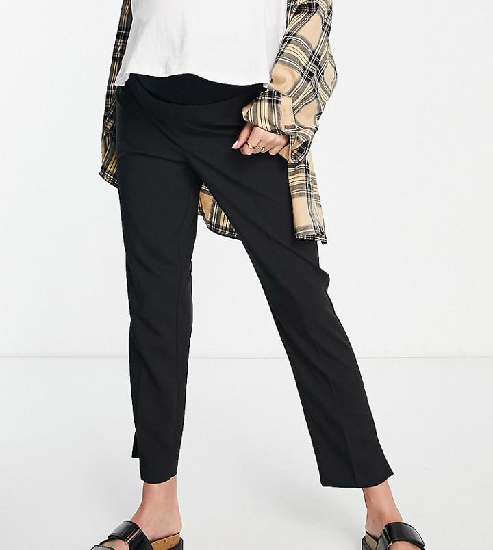 Asos Design Maternity Slim Skim Cigarette Pants In Black