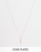 Mirabelle Loop Necklace With Rutilated Quartz On 85cm Gold Plated Chain - Quartz