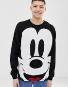 Asos Design Mickey Oversized Long Sleeve T-shirt - Black