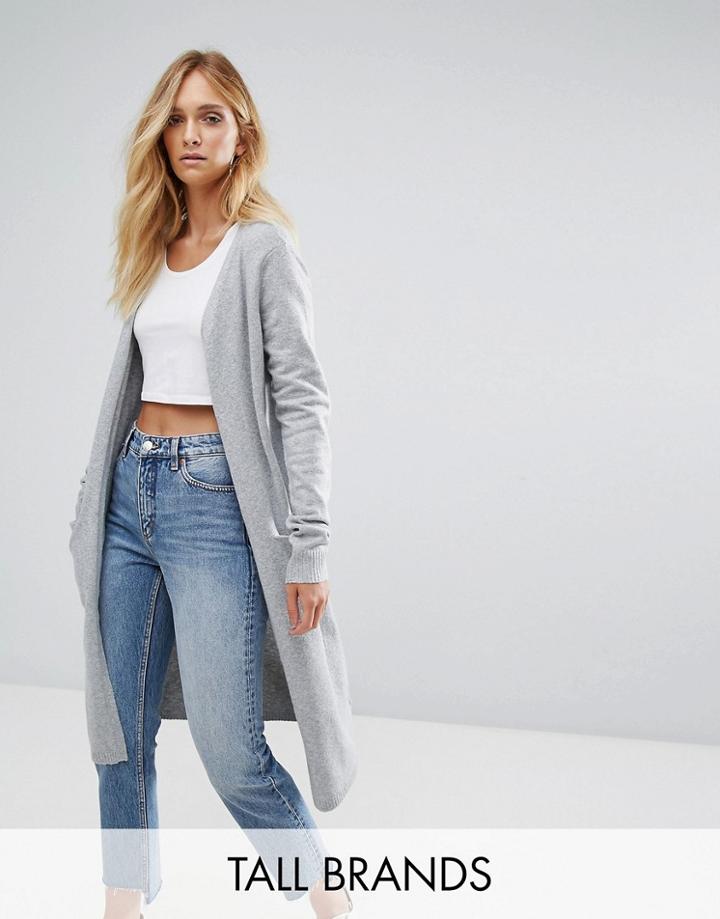 Vero Moda Tall Longline Cardigan - Gray