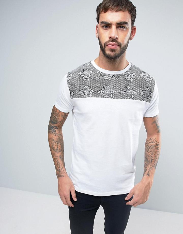 Brave Soul Snake Print T-shirt - White