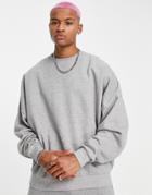 Asos Design Super Oversized Sweatshirt In Gray Heather