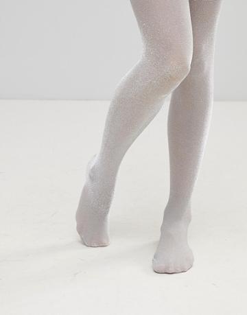 Leg Avenue Glitter Tights - Silver