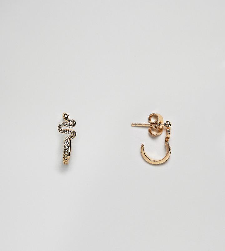 Shashi 18k Gold Plated Snake Huggie Hoop Earrings - Gold
