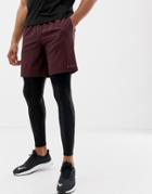 Asos 4505 Training Shorts In Burgundy - Red